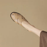 The Woven Leather Flat Mule