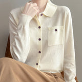 Elara Merino Wool Polo Cardigan