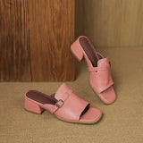 The Buckle Leather Slide