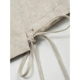 Women's Linen Tank Top V Neck Tie Front