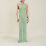 The Chevron Crochet Halter Maxi