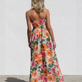 Isadora Women’s Floral Backless Slip Maxi Dress