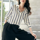 Maren Stripe Satin Blouse