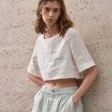 The Boxy Linen Crop Top