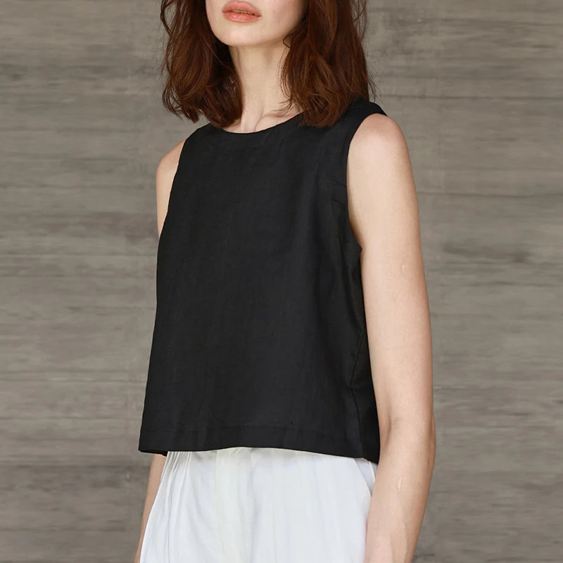The Reversible Linen Crop Top