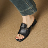The Buckle Leather Slide