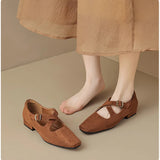 Corinne Buckled Suede Mule