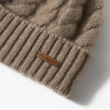 Elle Cable Cashmere Pom Beanie