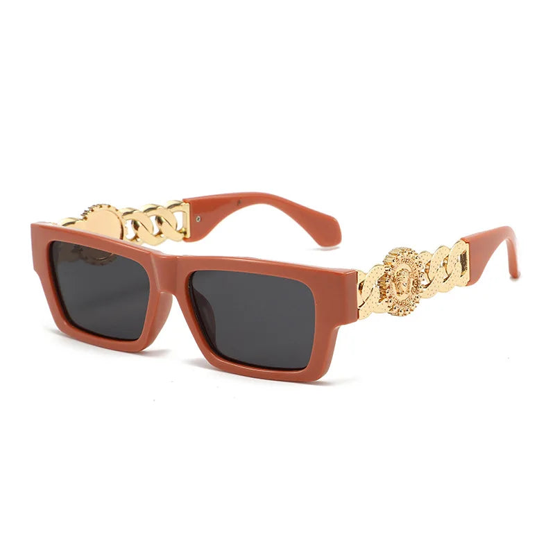 Monaco Square Oversized Sunglasses in Camel — Sunglasses