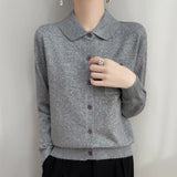 Elara Merino Wool Polo Cardigan