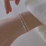 Seoul Double Heart Bracelet in Camel — Bracelets