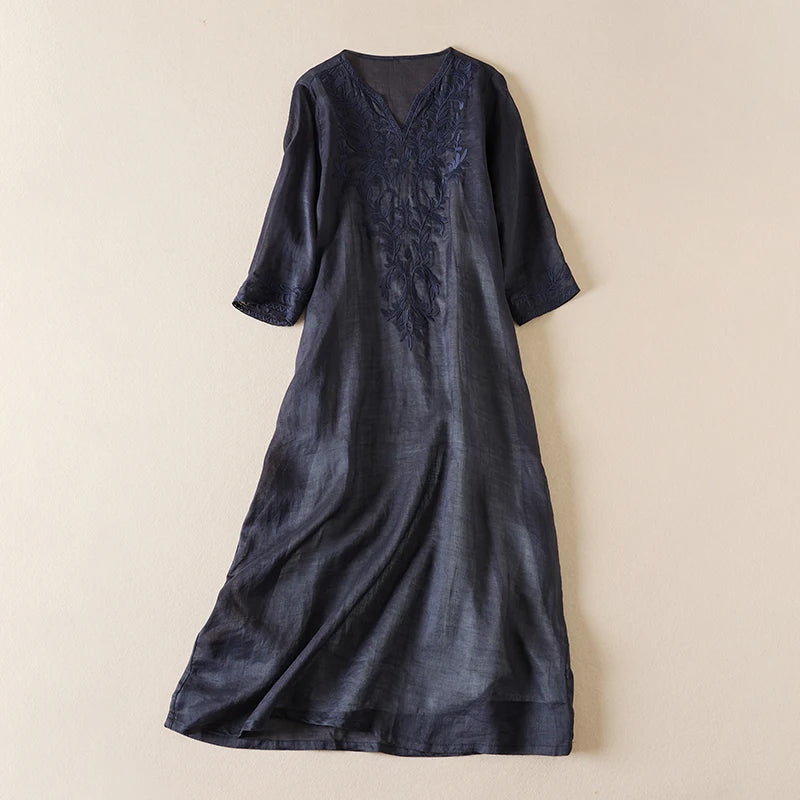 The Garden Embroidery Midi Dress