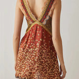 Sienna Lace-Trim Floral Mini Dress