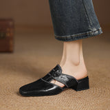 Fjord Italian Leather Square-Toe Mule