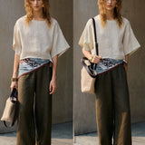 The Flared Sleeve Linen Pullover