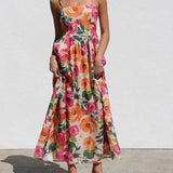 Isadora Women’s Floral Backless Slip Maxi Dress