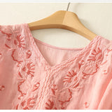 Eloria V-Neck Cotton Blouse