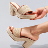Célie Natural Woven Heels