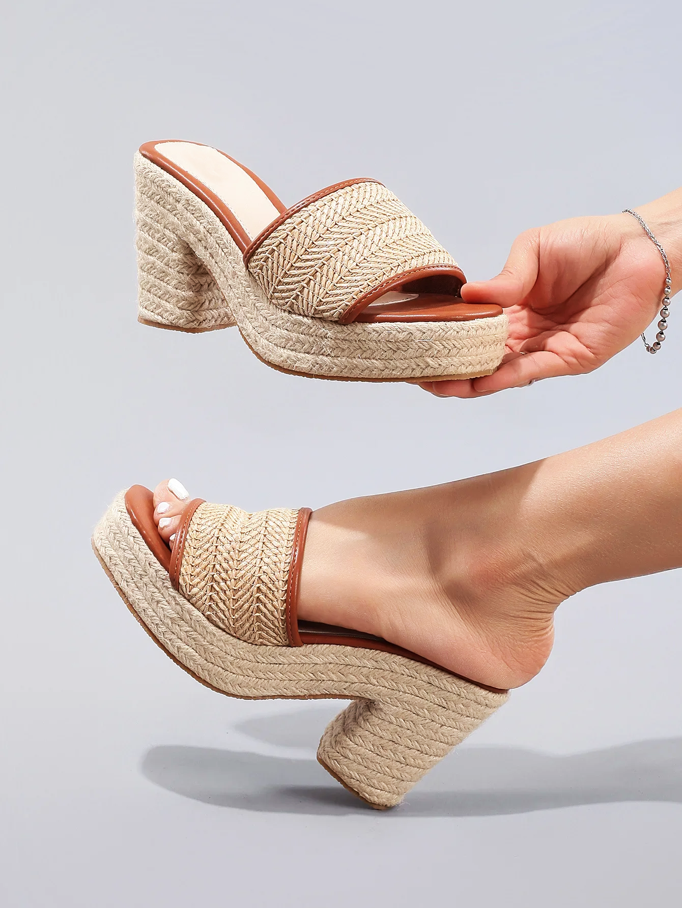 Célie Natural Woven Heels