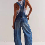 Calvia Wide-Leg Denim Overalls
