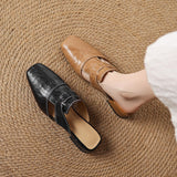 Fjord Italian Leather Square-Toe Mule