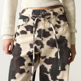 Texas Cowhide Wide-Leg Jean