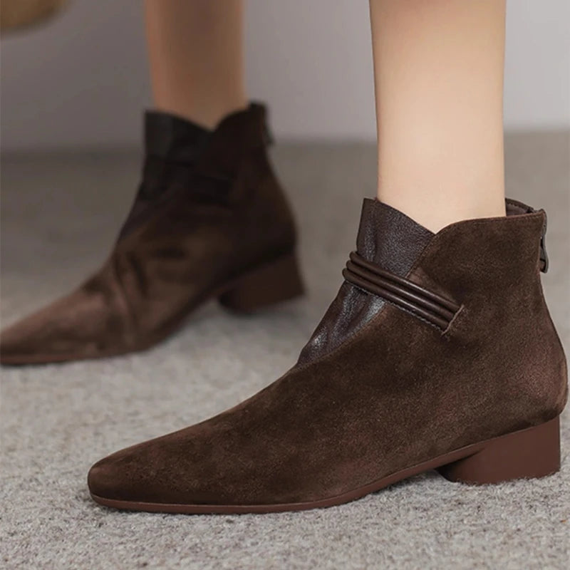 Vivienne Italian Crest Suede Boots