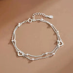 Seoul Double Heart Bracelet in Camel — Bracelets