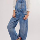 Calvia Wide-Leg Denim Overalls