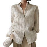 The Pleated Linen Button Shirt
