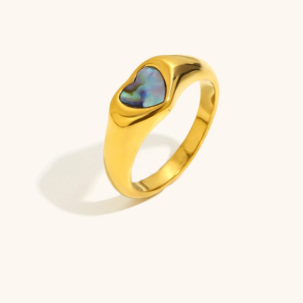 The Seraphina Abalone Signet Rings