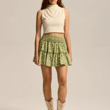 Viora Leopard Ruffle Skirt