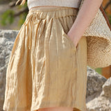 Olivia 100% Linen Summer Shorts