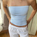 Women's Strapless Cropped Tube Top Backless