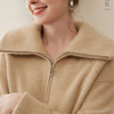 Victoire Half-Zip Stand Collar Sweater