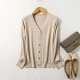 Céline V-Neck Cashmere & Silk Cardigan