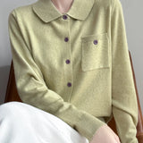 Elara Merino Wool Polo Cardigan