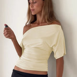 Women's One Shoulder Short Sleeve Top