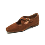 Corinne Buckled Suede Mule