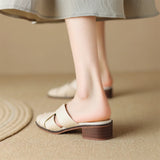 The Woven Leather Flat Mule