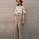 The Boxy Linen Crop Top
