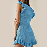 Maribelle Crochet Beach Mini Dress