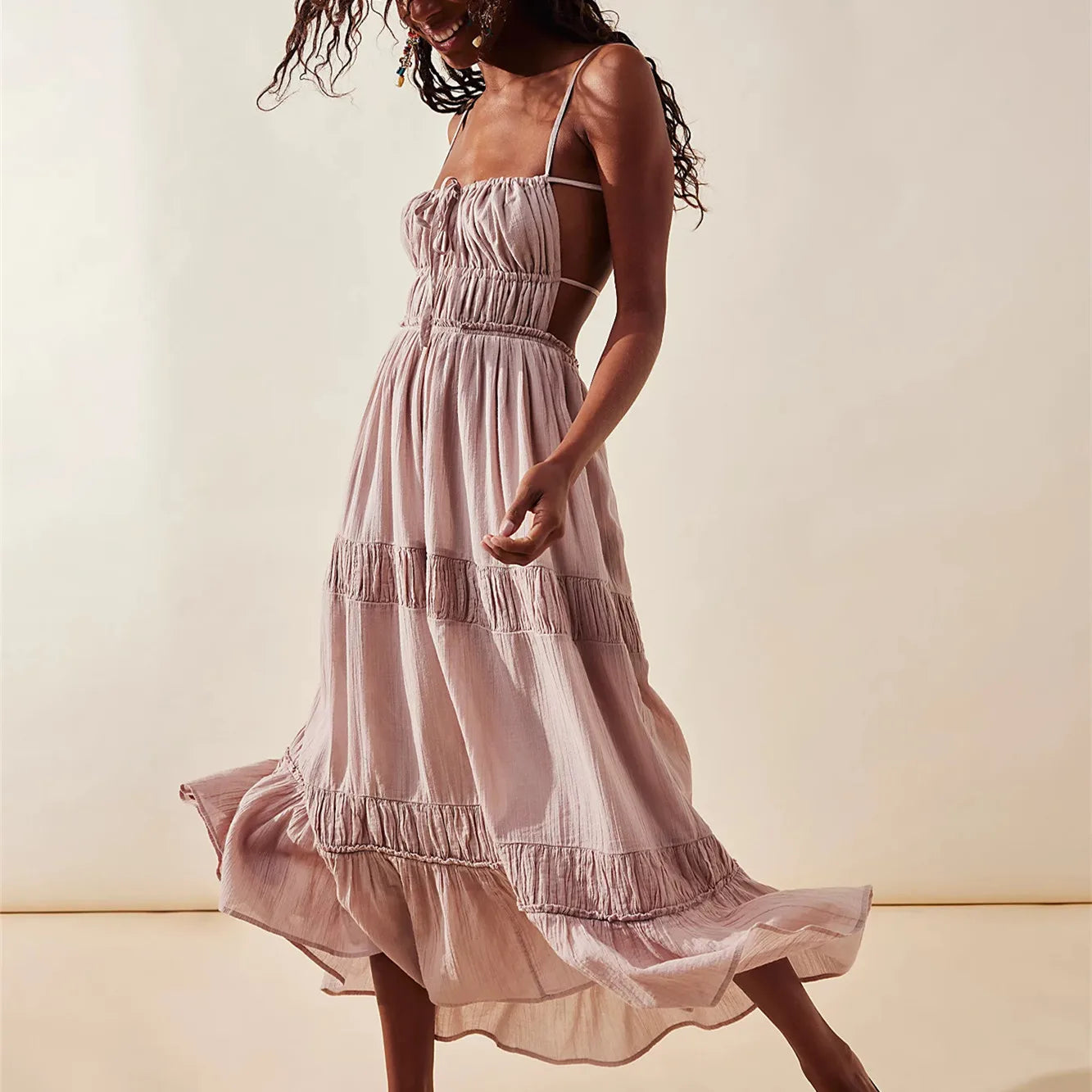 The Ruched Cutout Maxi Dress