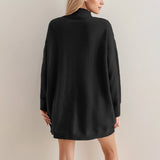 Holmstead Relaxed Turtleneck Drape Sweater