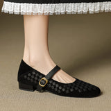 The Woven Suede Mary Jane