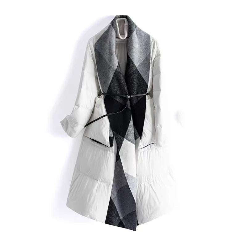 Elise Wool-Panel Down Coat