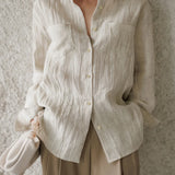 The Pleated Linen Button Shirt