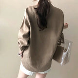 Women's Linen Oversized Shirt Shorts Set Beige