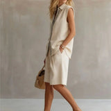 Women's Linen Two Piece Set Sleeveless Summer