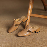Fjord Italian Leather Square-Toe Mule